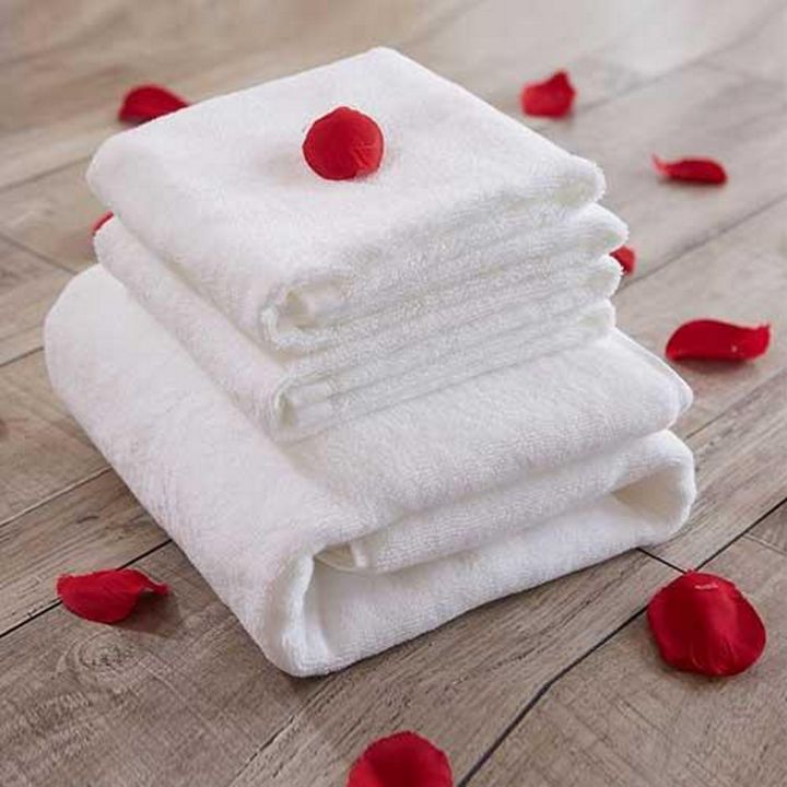 Set of 3 Luxury 100% Cotton White Color Hotel Bath Towels Textile Set