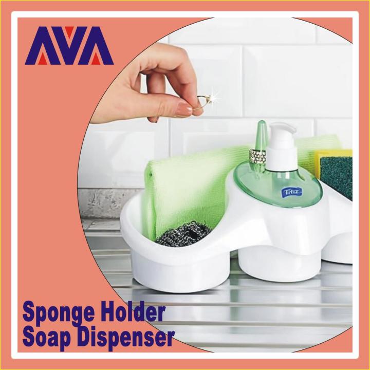 AVA TITIZ 3 IN 1 SOAP DISPENSER AND SPONGE HOLDER KITCHEN KIT IMPORTED FROM TURKEY
