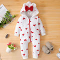 Baby Jumpsuit Breathable Newborn Love Heart Print Warm Romper Infant Pajamas. 