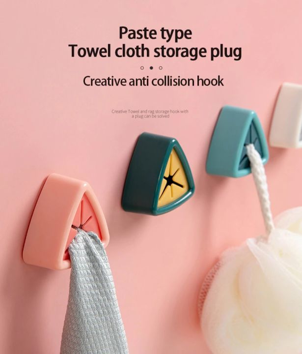 New Arrival 3 Pcs - Towel Holder Wall Rack Cloth Bath Towel Rag Hook Free Punch Storage Hanger Towel Plug Rack Dish Bathroom Kitchen Tools