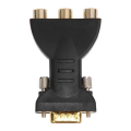 2X 3RCA RGB Female to HD 15-Pin VGA Style Component Video Jack Adapter Conventer. 
