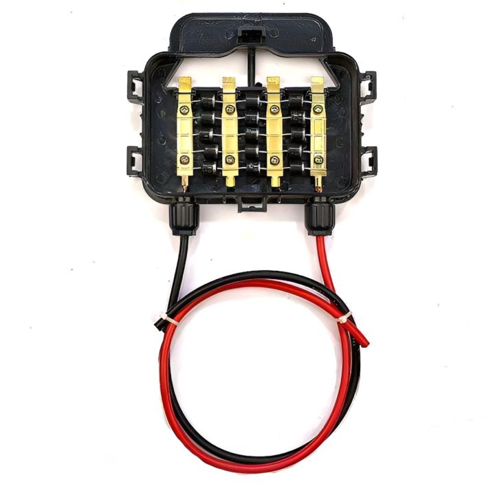 IP67 Waterproof PV Solar Panel Diode Junction Box 4 Lane DC 15A 1000V Black 100w-350w Without Connectors
