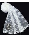 White Net Dupatta For Girls Net Dupatta with 2 side lace for girl & ladies Premium Quality All-Season White Color Shawl/ Dupatta with Pallu Lace. 