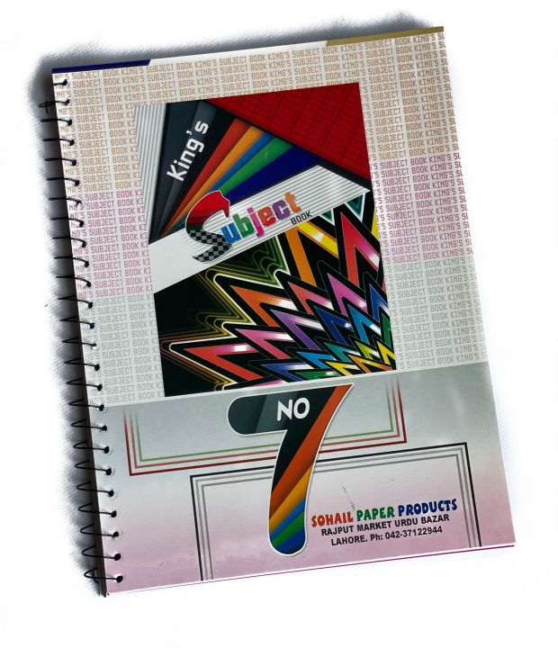 7 Subject Notebook- Spiral Notebook- Large 8.5" x 11"- A4 size