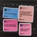 20 pcs TV GIRL SPOTIFY LYRICS sticker pack based on popular songs blue hair, not allowed,  heaven is a bedroom, lovers rock, hate yourself ideal for  dairies, notebooks, journaling, phone cases, guitars, gifting and perfect for music lovers. 