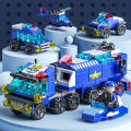 Lego City Police Command 6IN1 Trucks Building Blocks Policeman Robot Car Helicopter Model Bricks Toys for Children. 