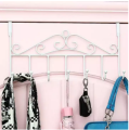 Over the Door Solid Metal Screwless 7 Hooks Storage Hanger Holder Organizer. 