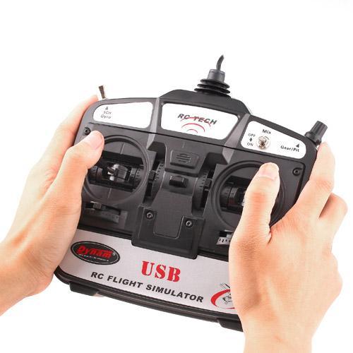 New RC Tech 6 CH Flight Simulatorr Remote Control w/ Software for Helicopters/ Airplanes