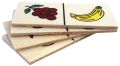 Wooden Dominos Game Set Fruit Theme Puzzles. 
