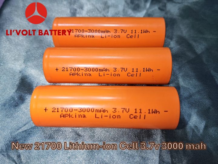 LI'VOLT New 21700 Lithium-ion cell 3.7v 3000 mah checked high C rating and less then 20 mohms internal resistsnce long life cycles can be used in high capacity battery packs