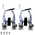 Mountain Bike Linear V-Brake Set Front and Rear Bike Brakes Set Universal Bike Brakes Mountain Bike Replacements for Most Bicycles and 2 Pieces Mountain Bike Brake Cables and brake Levers. 