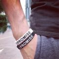 【Top mobile】Bracelet PROMISE Basketball Sport Energy Wristband Bracelets For Men Fashion Rubber Elastic Wristband. 