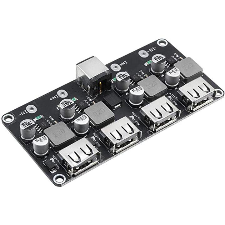 4 Channel USB QC3.0 QC2.0 DC-DC Buck Converter Charging Step Down Module 6-32V 9V 12V 24V to Fast Quick Charger Circuit Board 3V 5V 12V