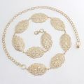 Retro Hollow Out Carved Women Chain Belt Round Metal Adjustable Thin Waist Chain Belts Dress Pants Decorative Waistbands Straps. 