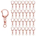 50 Pcs Rose Gold Keychain, Spring Snap Key Ring with Chain and Jump Rings, DIY Key Chain Parts for Craft Hang Buckle. 