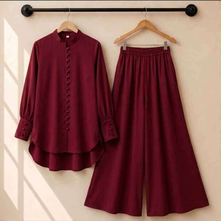 TRENDZ.PK%20Women's%20Trendy%202%20Piece%20Co-Ord%20Set%20-%20Solid%20Color%20Button%20Down%20Kurta%20with%20Wide%20Leg%20Palazzo%20Trouser%20Suit%20TS-35%20-%20Image%202