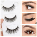 3 Pairs Magnetic Eyelash With Magnetic Liquid Eyeliner & Tweezer Eyelash. 