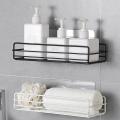 Imported Quality Japanese-style wrought iron bathroom shelf wall-mounted shower gel storage rack toilet free punch toiletry stand Bathroom shelf Corner Storage Rack Organizer. 