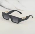 Jaguaar Decorated Arms Rectangle Sunglasses for Men and Women | Vintage Rectangular Sunglasses Men Women SUnglasses. 