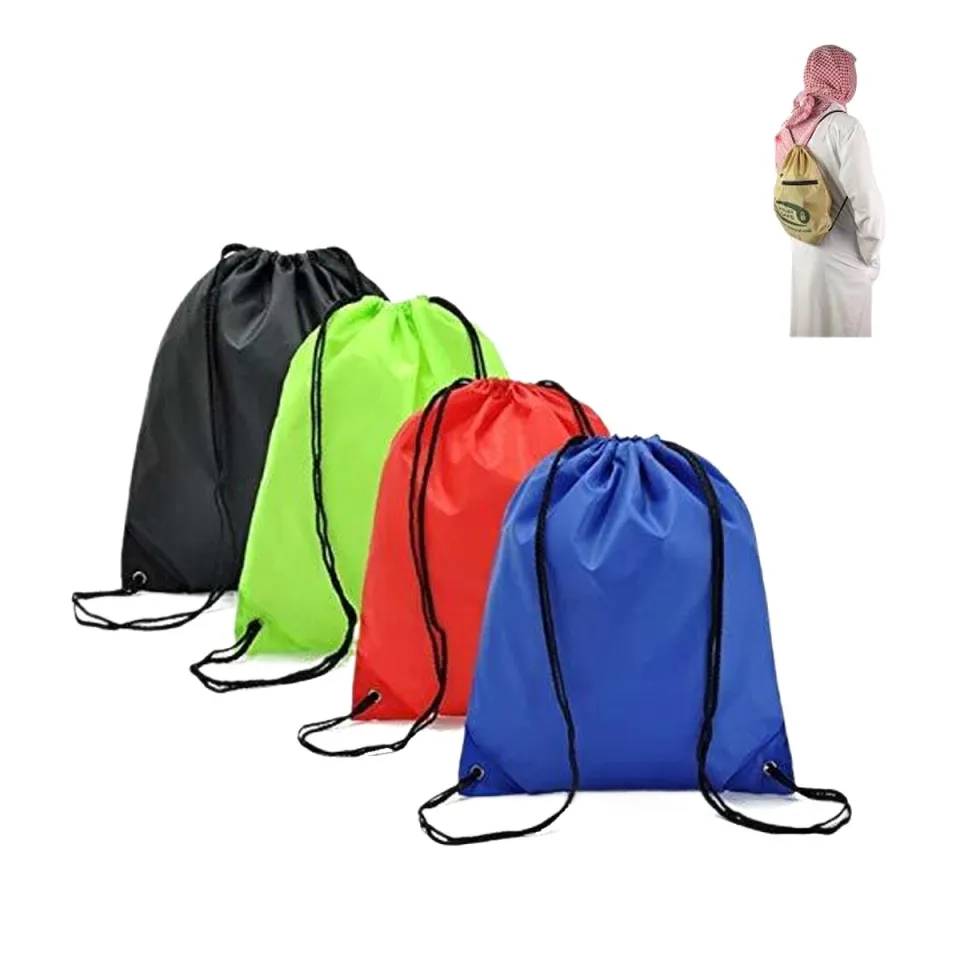 BASEIN Promotional Polyester Drawstring Bag 3 Pack Comfortable Stylish Backpack Sack With Adjustable Straps Hajj Dori Bag Great For DIY Projects Brand Promotions Gyms Schools Daraz.pk