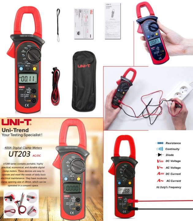 UNI T AC DC Current Digital Clamp Multimeter UT203