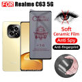 3in1 Realme C63 Anti-Spy Privacy Tempered Glass for Realme C61 Screen Protector + Lens Protective Film. 