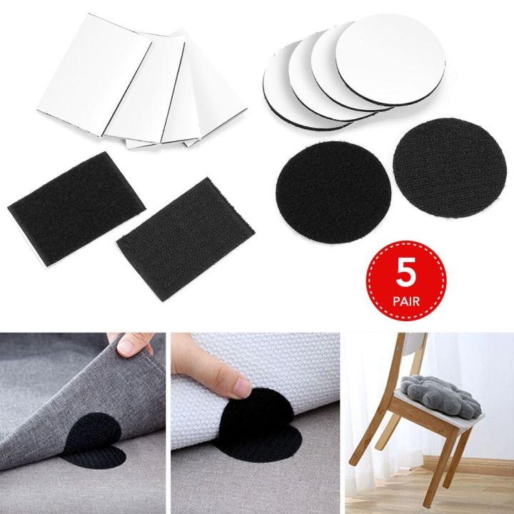 Square And Round 5pairs Fixing Stickers Fastener Tape Self Adhesive ...