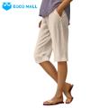 EOCO MALL Women Harem Pants Comfy Knee-length Women's Shorts with Pockets Perfect for Summer Elastic Waist Casual Style Ideal for Home or Sports Available in Various Colors Women Straight Sports Pants. 