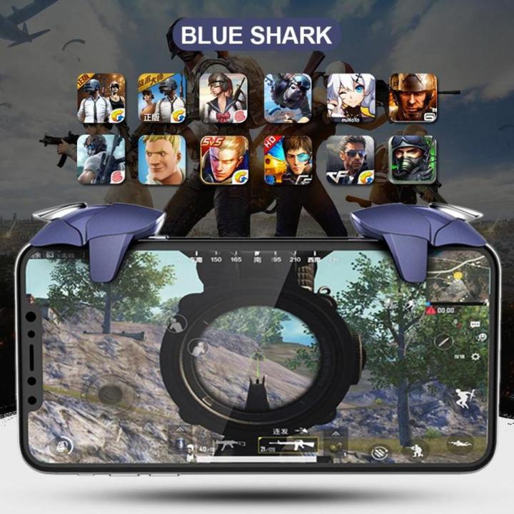 PUBG Mobile Game Controller Blue Gamepad Triggers Aim Button L1 R1 ...