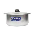 100% Orignal SONEX  Cooking Pot - Anodize(Silver Steel) Pure Quality (All Sizes Mentiones) Kitcehen Ware Cooking (Pateli)(Patela)(Handi)(Degchi). 