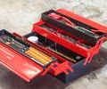 Metal Tool Box 5 Tray Professional Portable Storage Cabinet Workshop Cantilever Toolbox with Carry Handles Red & Black. 