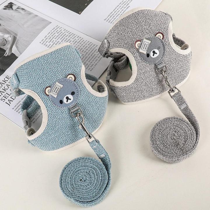 【HOT】 Cute Rabbit Harness And Leash Set Bunny Pet Accessories Vest Harnesses Small Pet Leashes For Outdoor Walking Pets Supplies
