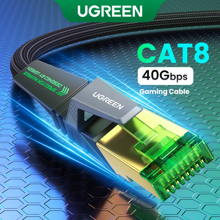 UGREEN 1.5m Game Ethernet Cable, CAT 8 High-Speed Professional Gaming Network Cable, 40Gbps 2000MHz Braided RJ45 LAN Gigabit Cable, SF/FTP POE 26AWG for Xbox One Switch PS5 PS4 Modem Router
