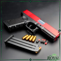 Realistic Glock-Style Soft Bullet Toy Gun - Shell Ejection Foam Dart Blaster, Manual Airsoft with Silencer, Safe Foam Shooting Toy for Kids & Adults, Outdoor & Indoor Play. 
