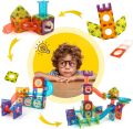 75 PCS Magnetic Tiles Building Blocks Set 3D Magnetic Toys with Lights for Kids, Colorful Magnetic Marble Run Balls Educational Toys for Children 3 Years Up, STEM Birthday Gifts. 