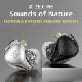 KZ ZEX PRO Wired Earphone Electrostatic Hybird Technology Wired Headphone Noice Cancelling 3.5mm Plug Without/with Mic. 