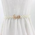 Fashion Pearl Belts For Women Dresses Elastic Buckle Ladies Belt Flower Butterfly Crystal Girls Waist Belts Waistband. 