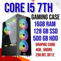 RGB Gaming PC with 4 RGB Fans, H110m Motherboard, Core i5 7th, 16GB RAM, 128GB SSD, 500GB HDD, 4GB Graphic card. 
