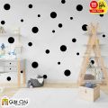 Gift City Presents Black Polka Dots Wall Stickers, Circle Pattern for Bedroom, living room Wall Decals DIY Home Decor. 