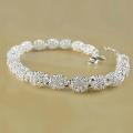 Women\'s 925 Sterling Silver Hollow Chain Bracelet Charm Wrist Bangle Clasp Gift. 
