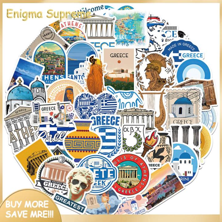 Enigma- Unique Phone Case Stickers 50pcs Waterproof City Greek Graffiti ...