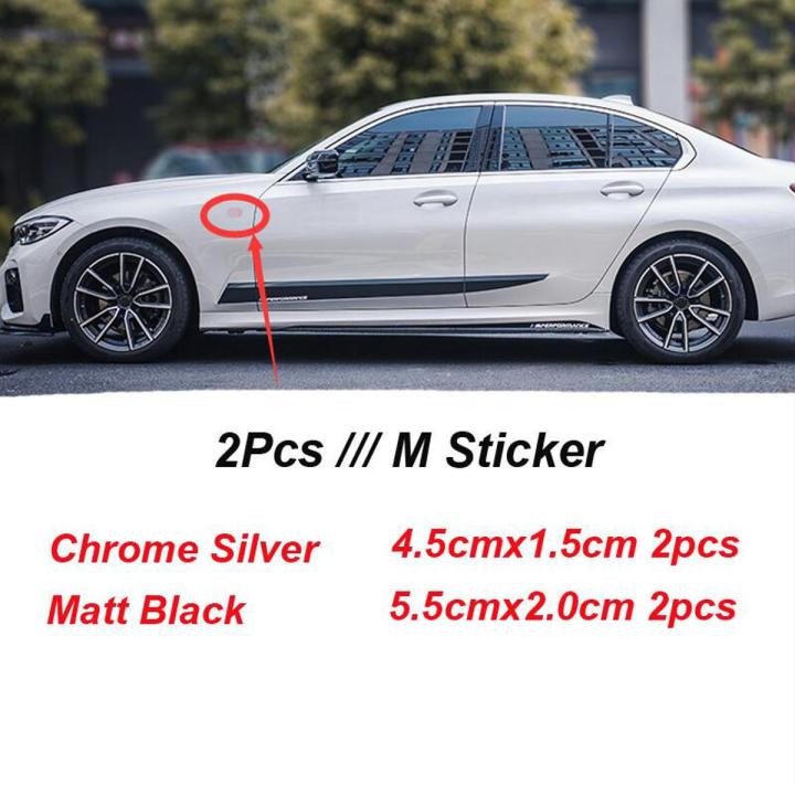 2pcs M Sport / Power Set Emblems Stickers Badges Wing Side Fender Car styling logo For BMW M3 M5 320 325 E36 E46 E90 E92 F10 F30