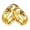 Customize Single Name Beautiful Rings , Fiber Laser Engraved Rings for Men and Women, Stainless Steel Premium Imported Quality Rings - Personalized/Customized Ring -Engraved Black Ring - For Couple Ring - Custom Ring - Date of birth -King & Queen Rings. 