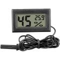 Mini Digital Hygrometer Thermometer Gauge with Probe LCD Display Temperature Fahrenheit Humidity Meter for Incubator, Reptile Plant Terrarium, Humidor, Guitar Case, Greenhouse. 