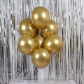 10 pcs Metallic Shining Balloons - Available in Silver, Golden, Blue , Purple , Green , Pink - Best for Birthday, Anniversary, Bridal Shower, Baby Shower and Farewell , Wedding Party Decoration , Thick Pearl Metallic Latex Balloon Helium Supplies. 