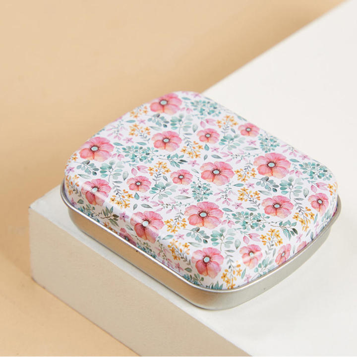 Rectangle Portable storage box Lightweight Metal Portable Small metal box Small Hinged Hinged tin box for Travel accessory Organizer Craft storage Gift box Kitchen container