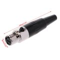 1Pcs High Quality Mini XLR 3 4 Pin Female Plug Small XLR Audio Microphone Connector for MIC Soldering Straight. 