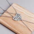 mom big sister little necklaces 3 Splicing mother daughter necklace Family jewelry heart will be together. 