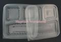 [5 sets / Pack] Plastic Disposable Lunch Box (Tray + Lids), Model: BTB-3CN. 