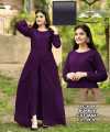 Button Centre Cut Style Long Frock With Plain Trouser/ Long Maxi with Trouser/Readymade/Maxi for GIRLS. 